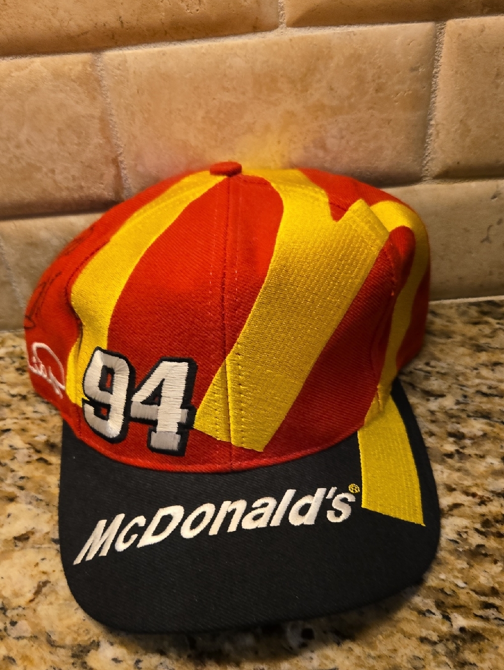 1996 Bill Elliott Autographed McDonald's AOP NOS